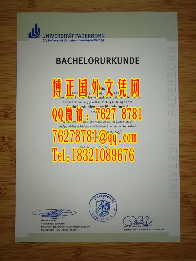 德国帕德博恩大学（Universität Paderborn）毕业证