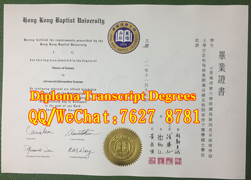 香港浸会大学Hong Kong Baptist University高级资讯系统理学硕士学位毕业证书