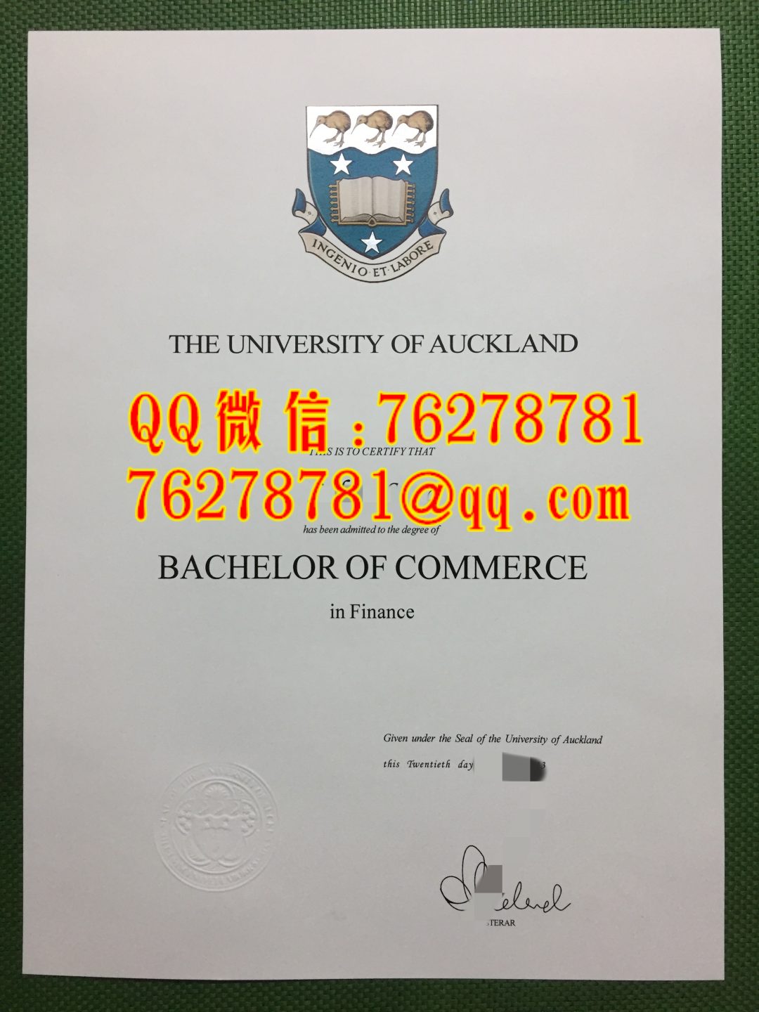 新西兰奥克兰大学毕业证University of Auckland diploma