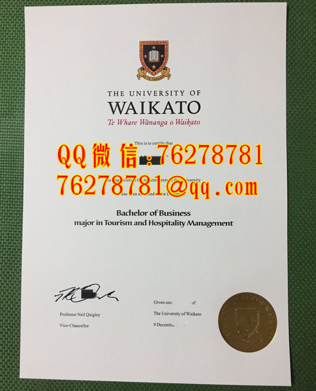 新西兰怀卡托大学毕业证 University of Waikato diploma